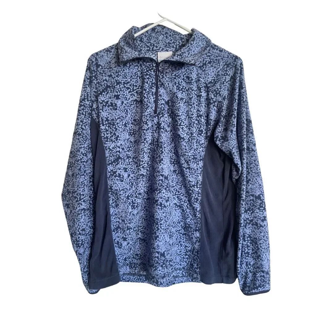 Columbia Sportswear Women's Blue Long Sleeve Quarter Zip Fleece Jacket Size XL